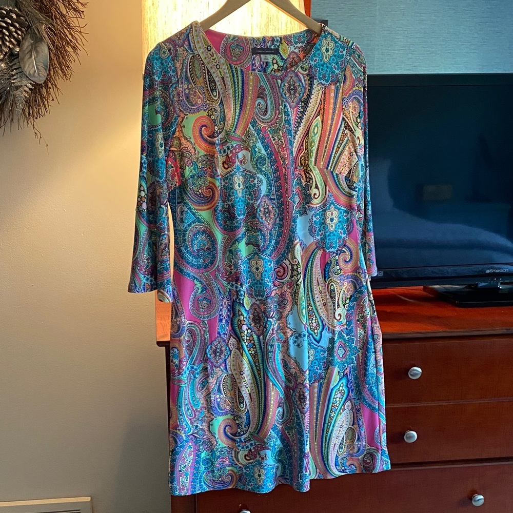 Tommy Hilfiger Multicolor Paisley Long Sleeve Dress